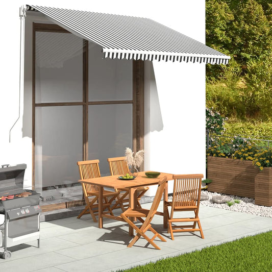 Tessuto di Ricambio per Tenda da Sole Antracite e Bianco 3x2,5m | homemem39