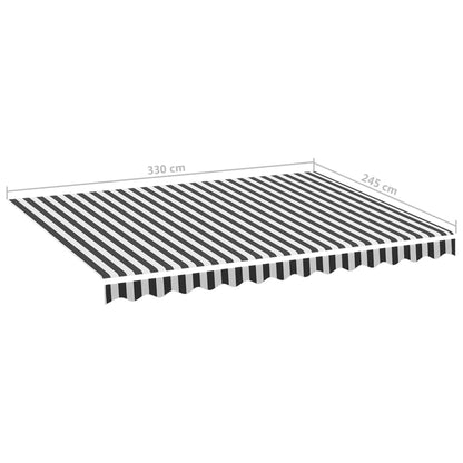 Tessuto Ricambio per Tenda da Sole Antracite e Bianco 3,5x2,5 m | homemem39