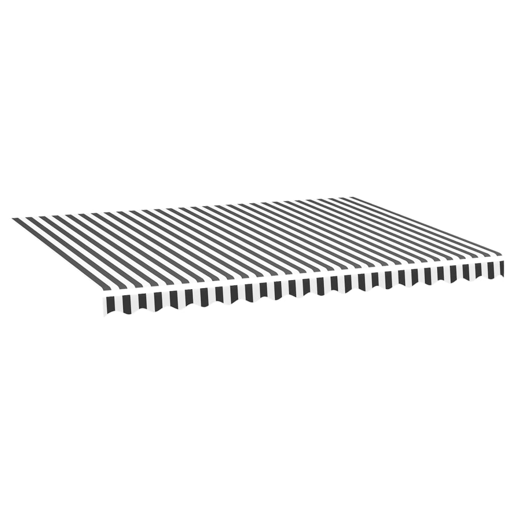 Tessuto di Ricambio per Tenda da Sole Antracite e Bianco 4x3 m | homemem39