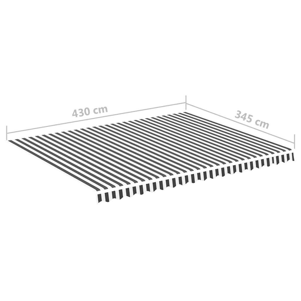 Tessuto di Ricambio Tenda da Sole Antracite e Bianco 4,5x3,5 m - homemem39