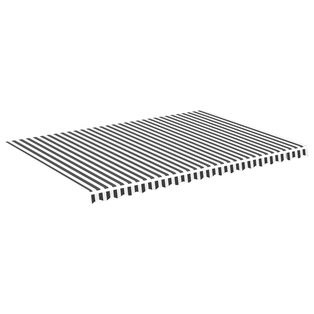 Tessuto di Ricambio Tenda da Sole Antracite e Bianco 5x3,5 m | homemem39