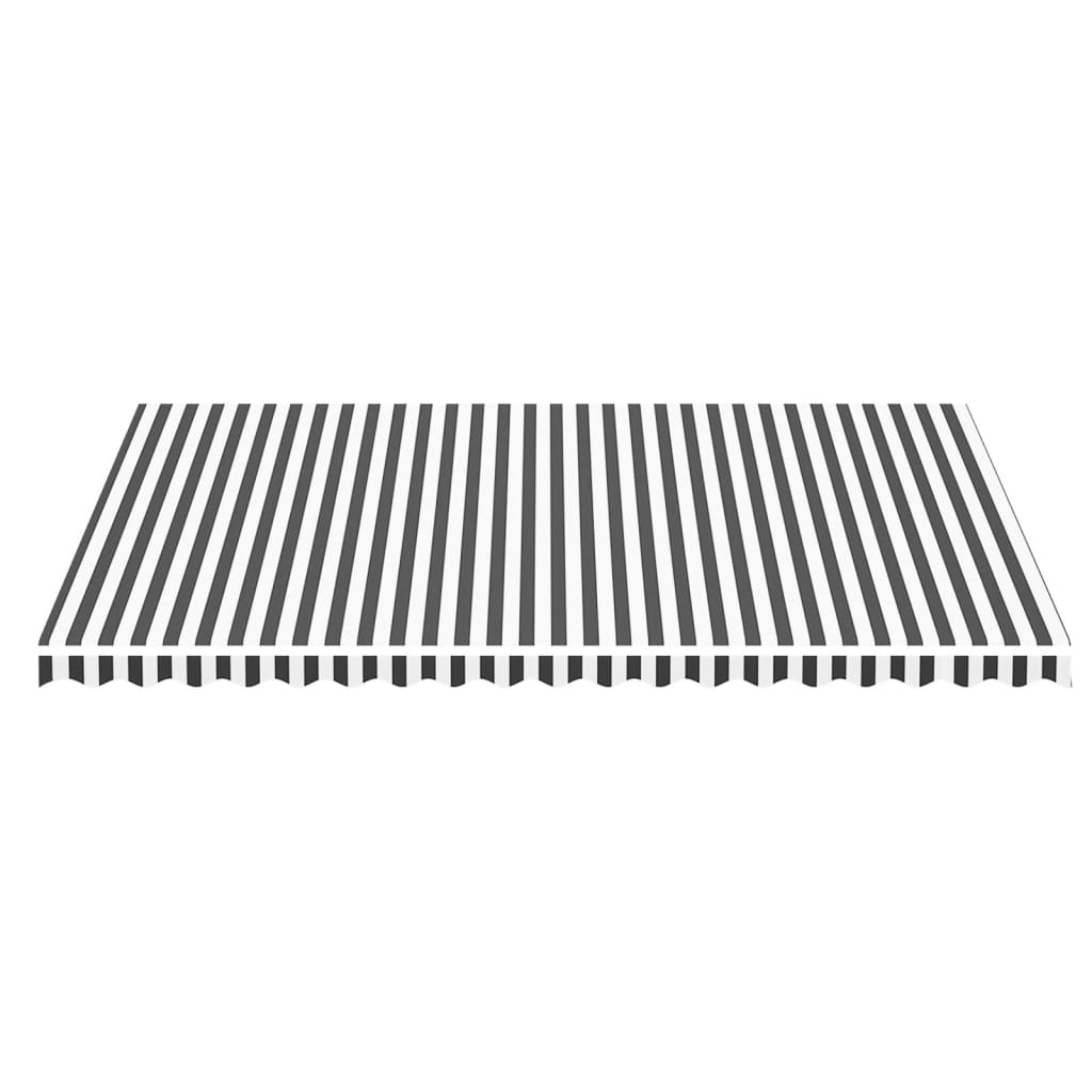 Tessuto di Ricambio Tenda da Sole Antracite e Bianco 5x3,5 m | homemem39
