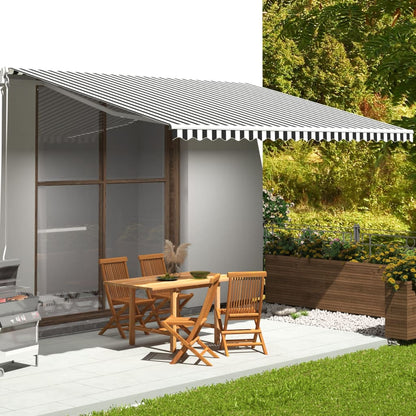 Tessuto di Ricambio Tenda da Sole Antracite e Bianco 5x3,5 m | homemem39