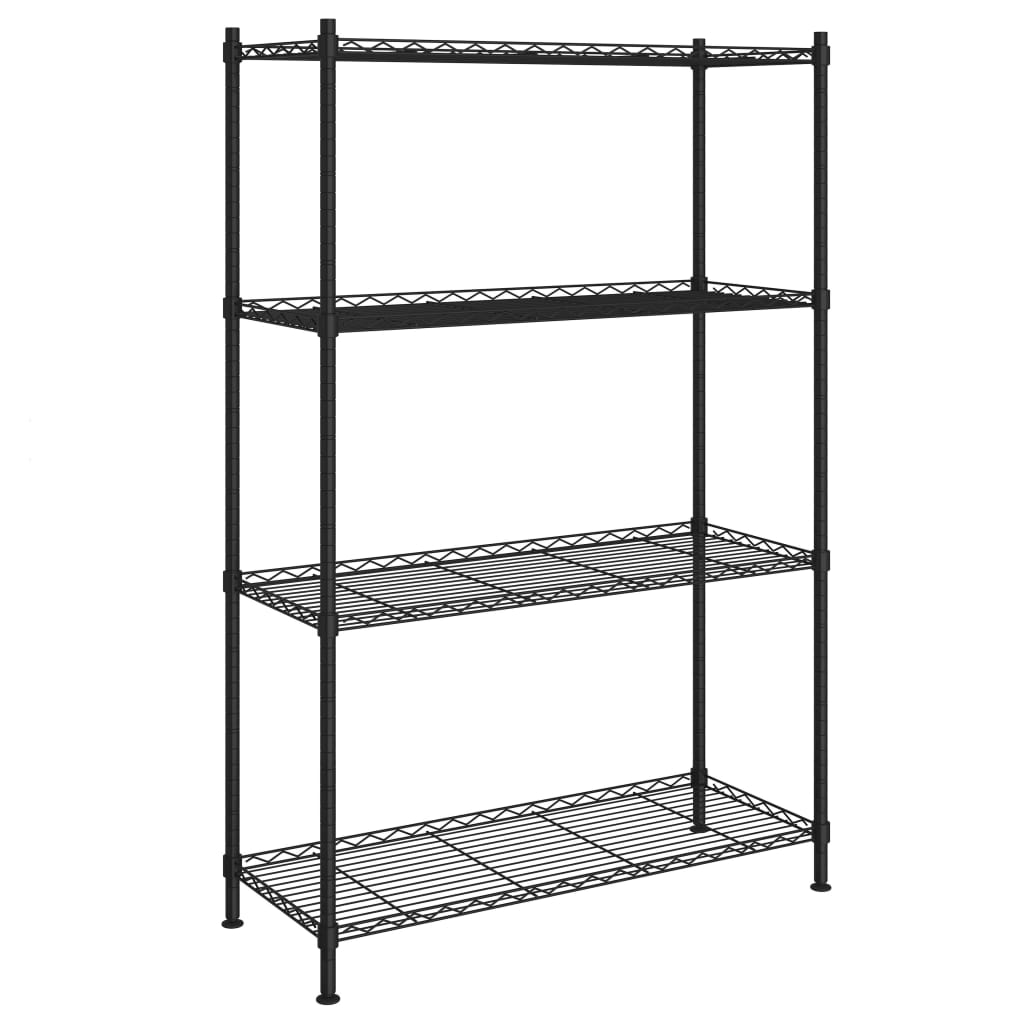 Scaffale a 4 Livelli 90x35x137 cm Nero 200 kg - homemem39