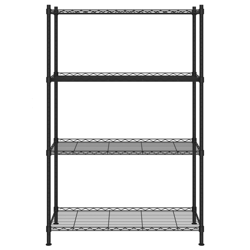 Scaffale a 4 Livelli 90x35x137 cm Nero 200 kg | homemem39