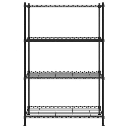 Scaffale a 4 Livelli 90x35x137 cm Nero 200 kg | homemem39