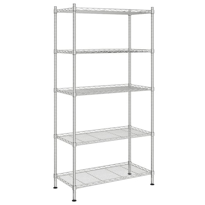 Scaffale a 5 Livelli 90x35x180 cm Cromato 250 kg - homemem39