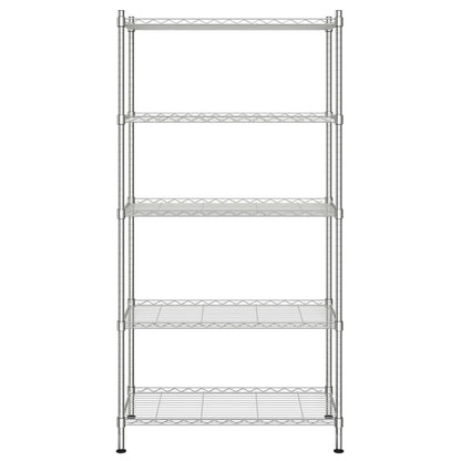 Scaffale a 5 Livelli 90x35x180 cm Cromato 250 kg | homemem39