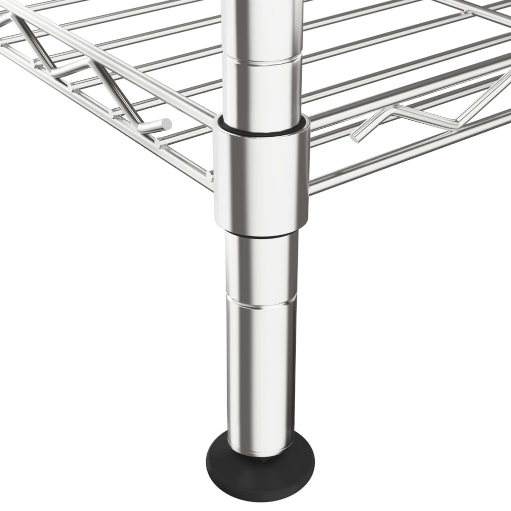 Scaffale a 5 Livelli 90x35x180 cm Cromato 250 kg - homemem39