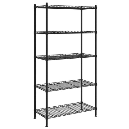Scaffale a 5 Livelli 90x35x180 cm Nero 250 kg - homemem39