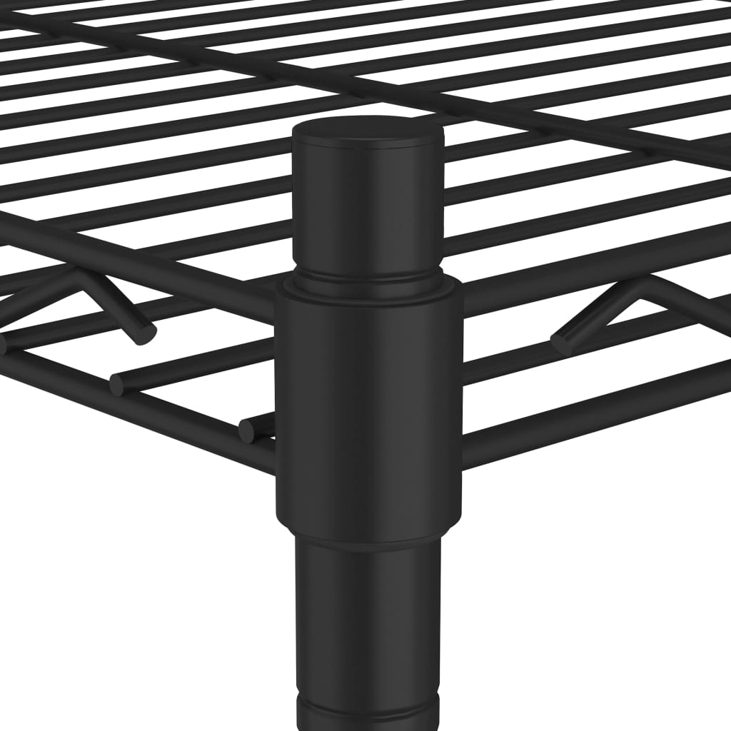 Scaffale a 5 Livelli con Ruote 75x35x155 cm Nero 250 kg - homemem39