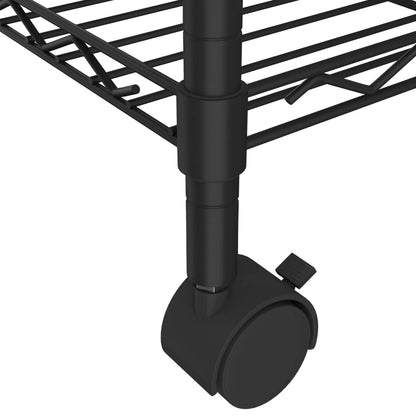 Scaffale a 5 Livelli con Ruote 75x35x155 cm Nero 250 kg - homemem39