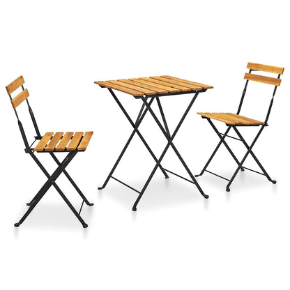 Set da Bistrot 3 pz Pieghevole in Legno Massello di Acacia | homemem39