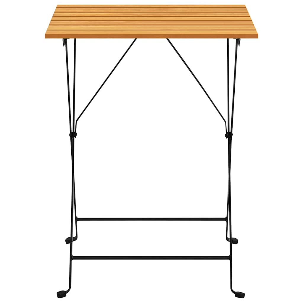 Set da Bistrot 3 pz Pieghevole in Legno Massello di Acacia