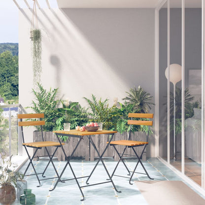 Set da Bistrot 3 pz Pieghevole in Legno Massello di Acacia | homemem39