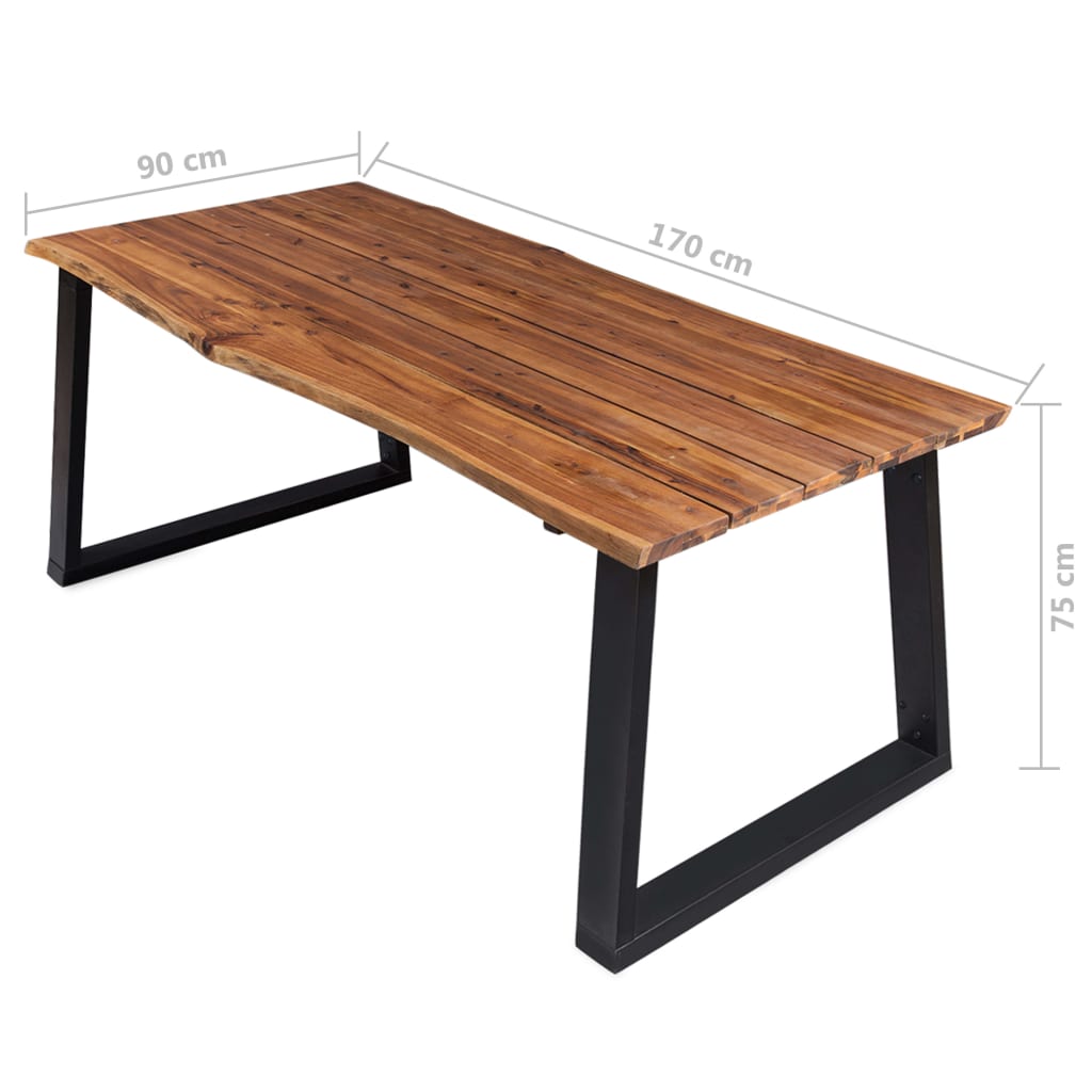 Tavolo da Pranzo 170x90x75 cm in Legno Massello Acacia | homemem39