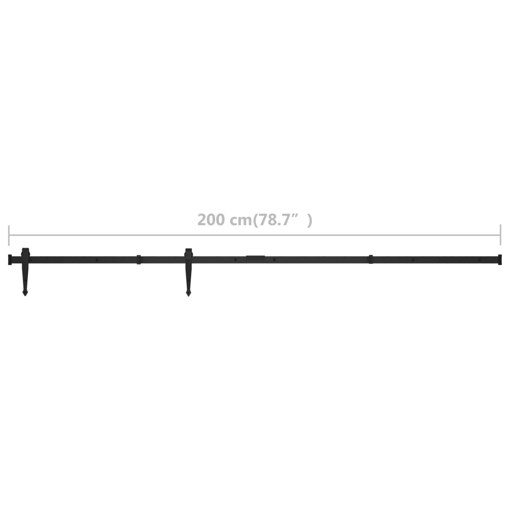 Kit Mini Anta Scorrevole Armadio in Acciaio al Carbonio 200 cm | homemem39