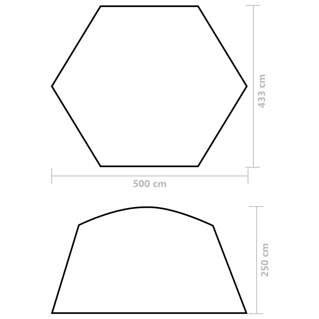 Tenda per Piscina in Tessuto 500x433x250 cm Grigia | homemem39