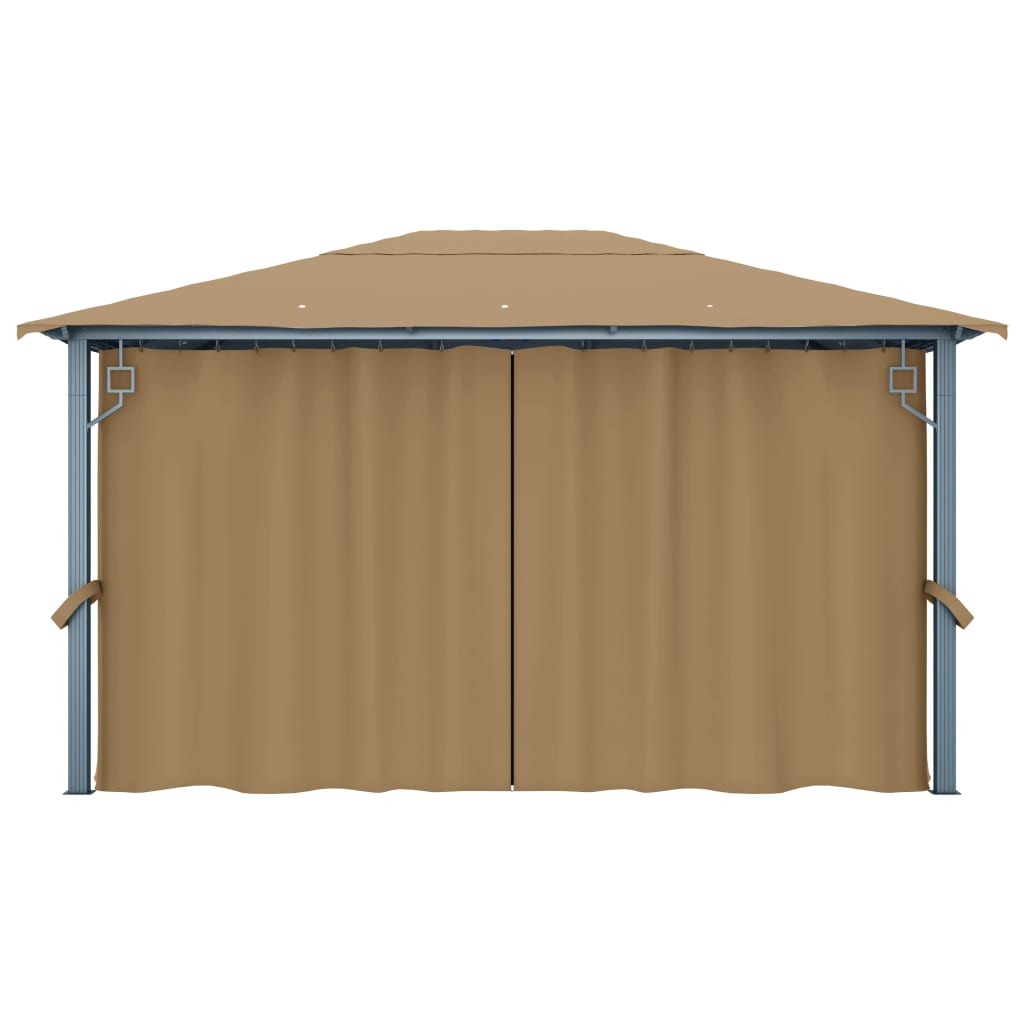 Gazebo con Tenda 400x300 cm Grigio Talpa in Alluminio | homemem39