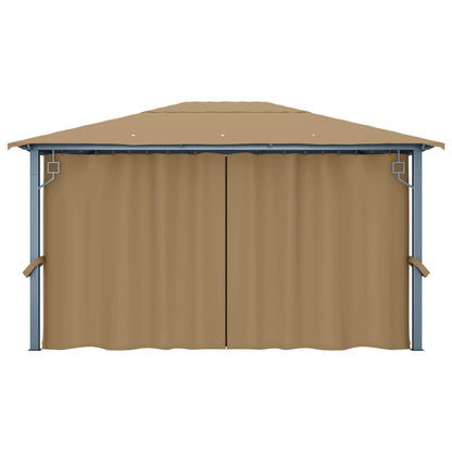 Gazebo con Tenda 400x300 cm Grigio Talpa in Alluminio | homemem39