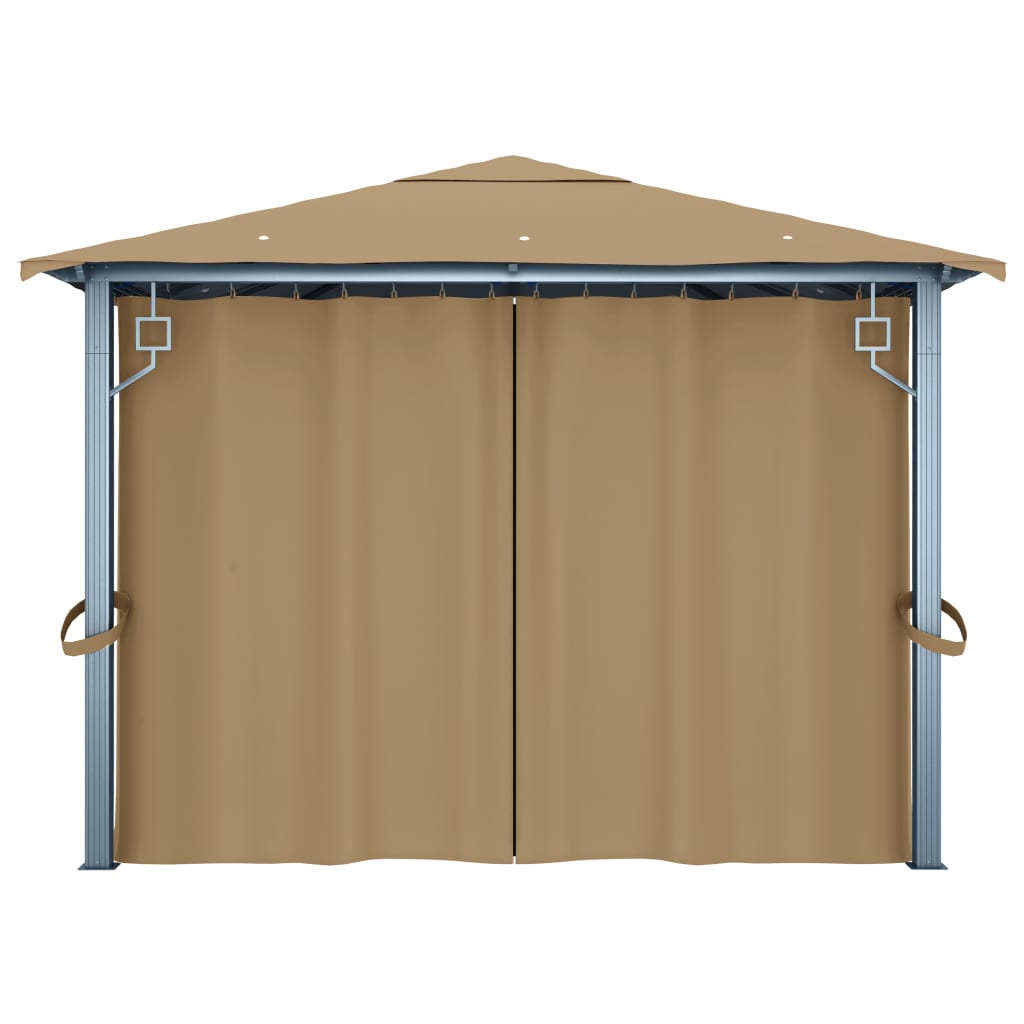 Gazebo con Tenda 400x300 cm Grigio Talpa in Alluminio | homemem39