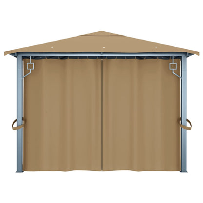 Gazebo con Tenda 400x300 cm Grigio Talpa in Alluminio | homemem39