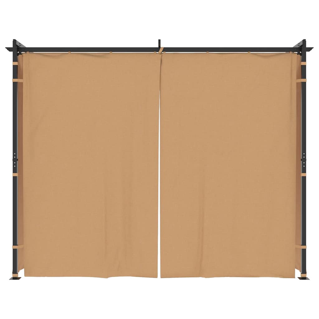 Gazebo con Tende 3x3 cm Grigio Talpa in Acciaio | homemem39