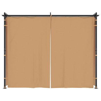 Gazebo con Tende 3x3 cm Grigio Talpa in Acciaio | homemem39