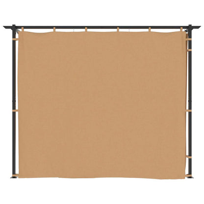 Gazebo con Tende 3x3 cm Grigio Talpa in Acciaio