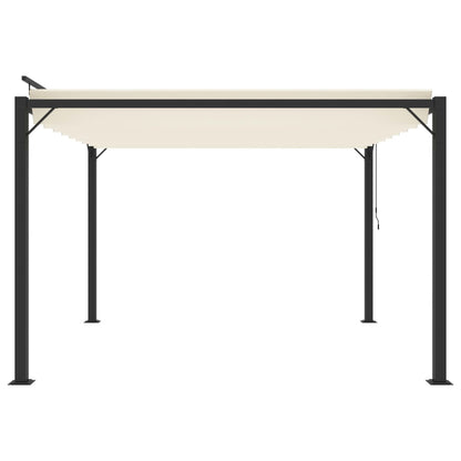 Gazebo con Tetto a Lamelle 3x3 m in Tessuto Crema e Alluminio | homemem39