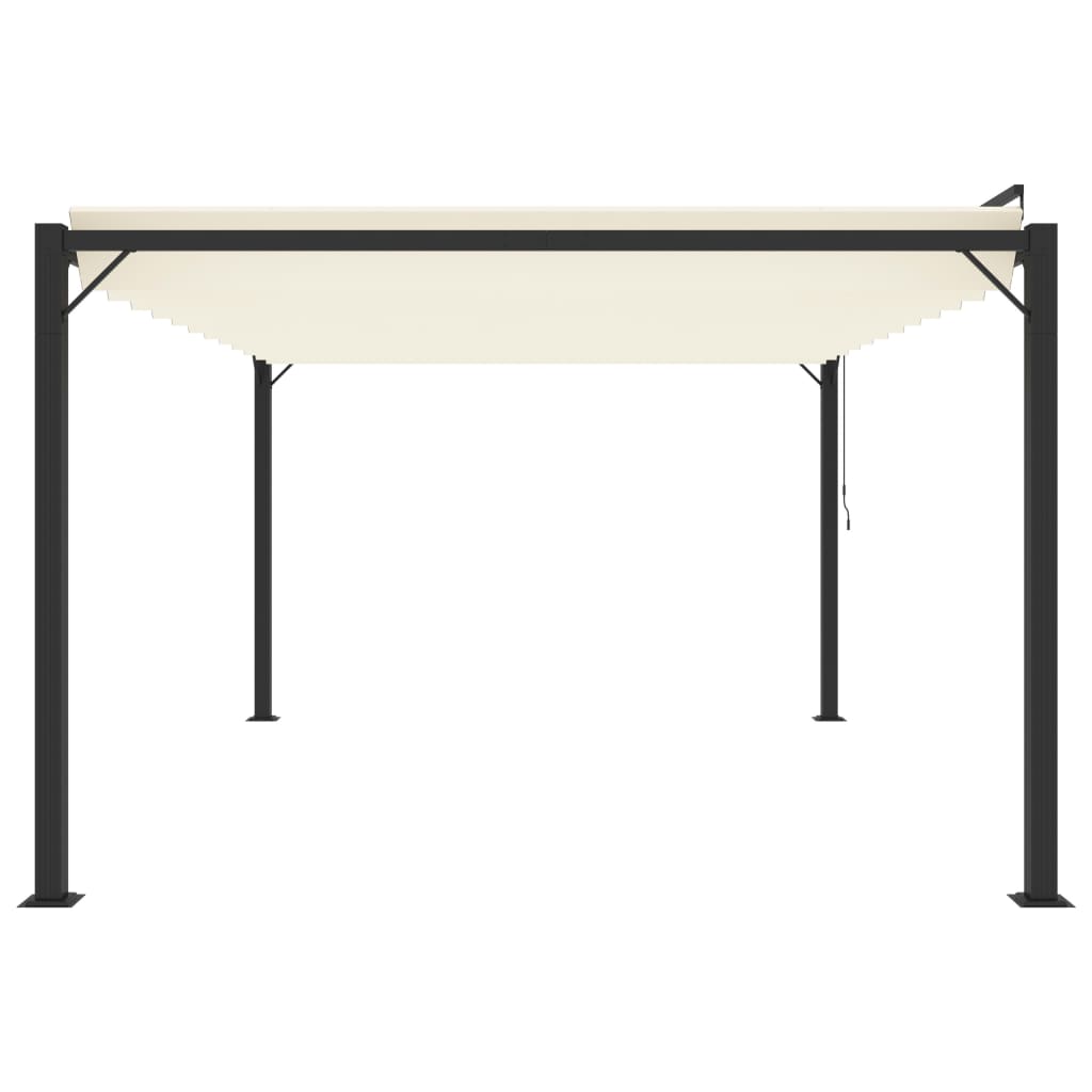 Gazebo con Tetto a Lamelle 3x4 m in Tessuto Crema e Alluminio | homemem39