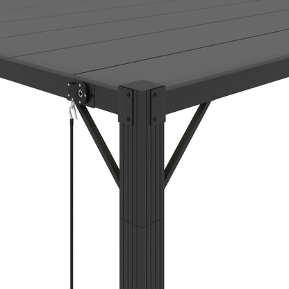 Gazebo con Tetto a Lamelle 3x4 m in Tessuto Antracite/Alluminio | homemem39