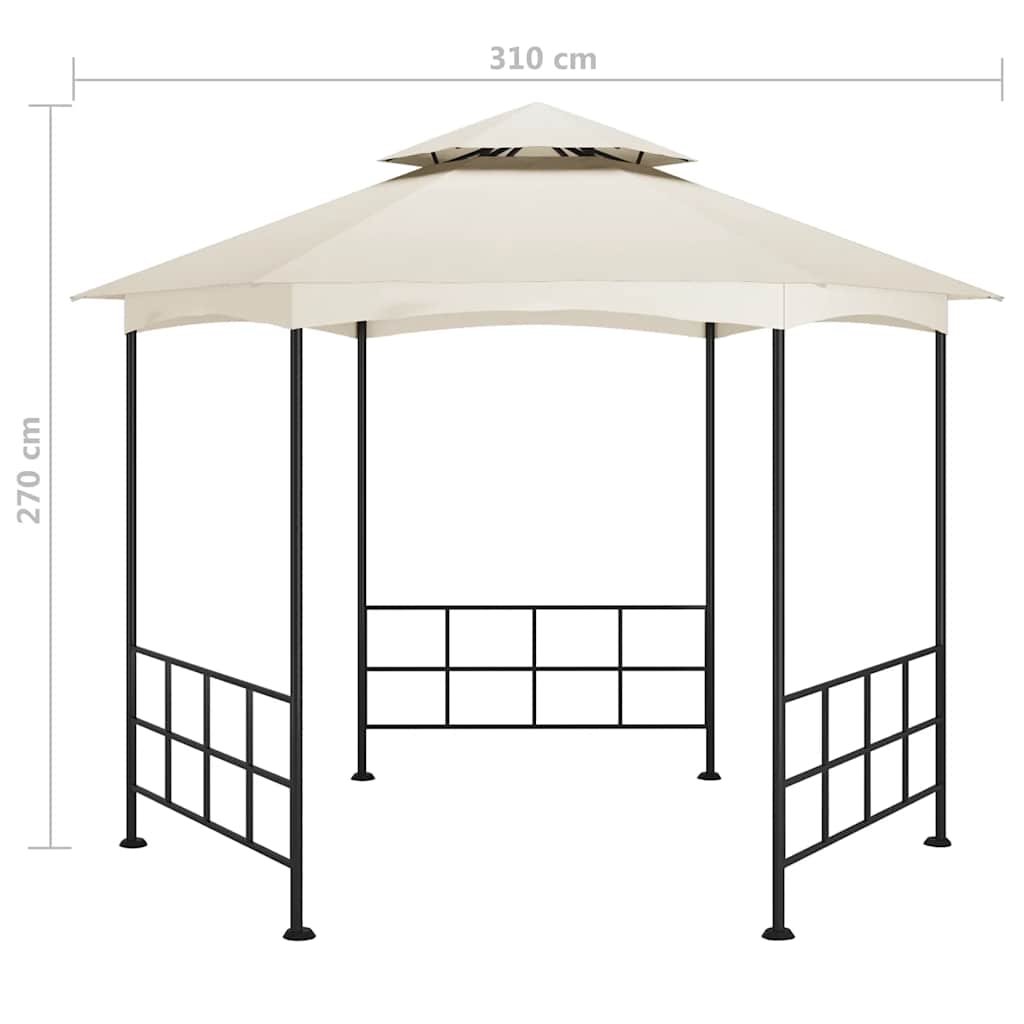 Gazebo con Pareti Laterali 3,1x2,7 m Crema | homemem39