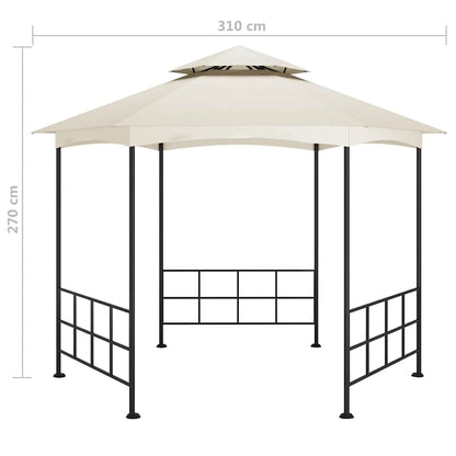 Gazebo con Pareti Laterali 3,1x2,7 m Crema | homemem39