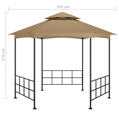 Gazebo con Pareti Laterali 3,1x2,7 m Tortora | homemem39