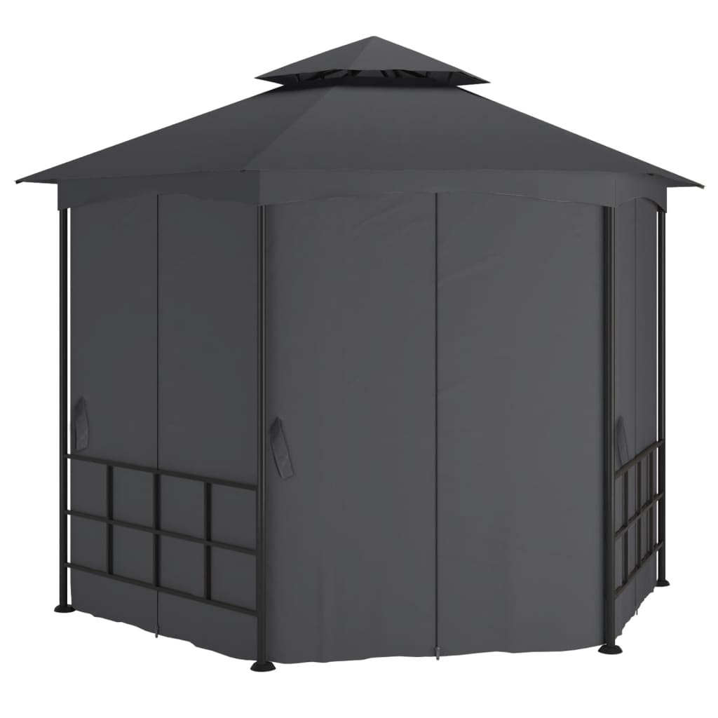 Gazebo con Pareti Laterali 3,1x2,7 m Antracite | homemem39