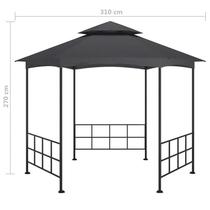 Gazebo con Pareti Laterali 3,1x2,7 m Antracite | homemem39