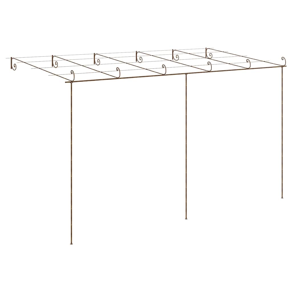 Pergolato da Giardino Marrone Anticato 6x3x2,5 m in Ferro
