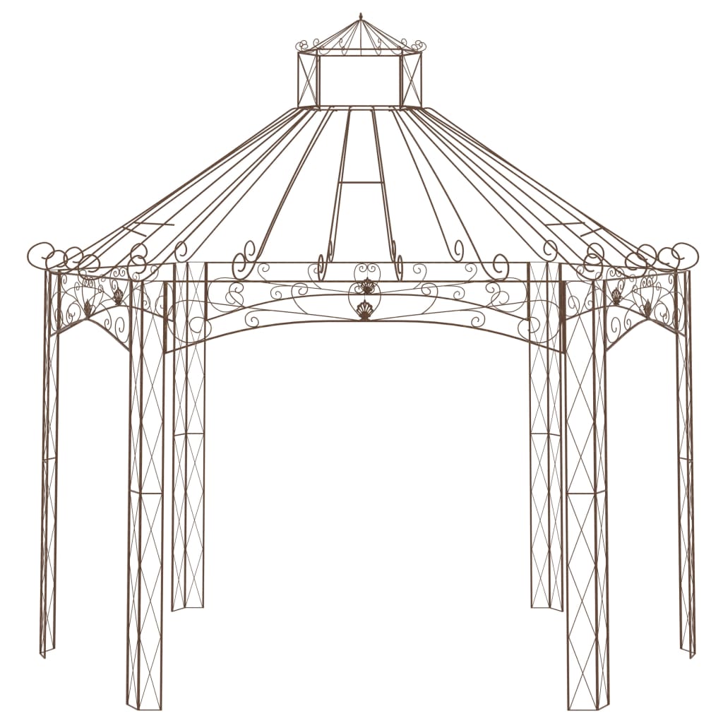Padiglione da Giardino Marrone Anticato 400x258x378 cm in Ferro | homemem39