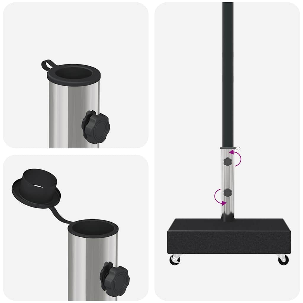 Base per Ombrellone Nera 45x25x8,3 cm in Granito