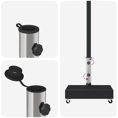 Base per Ombrellone Nera 45x25x8,3 cm in Granito