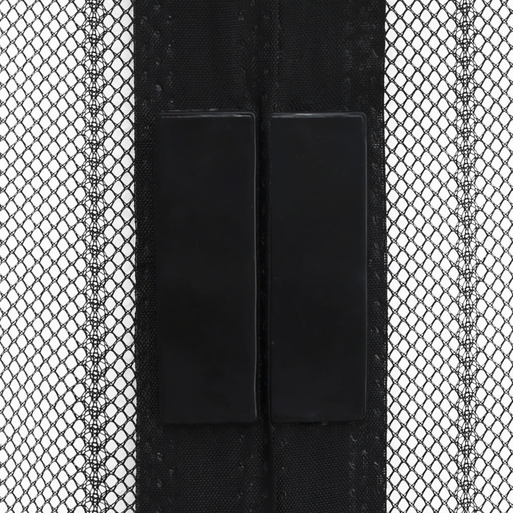 Tende Antimosche 2 pz per Porte con Magneti Nere 200x80 cm - homemem39