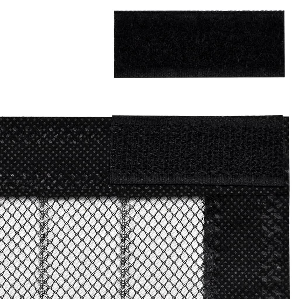 Tende Antimosche 2 pz per Porte con Magneti Nere 200x80 cm - homemem39