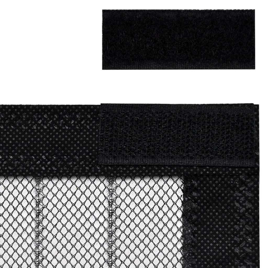 Tende Antimosche 2 pz per Porte con Magneti Nere 210x90 cm - homemem39