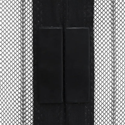 Tende Antimosche 2 pz per Porte con Magneti Nere 220x100 cm - homemem39