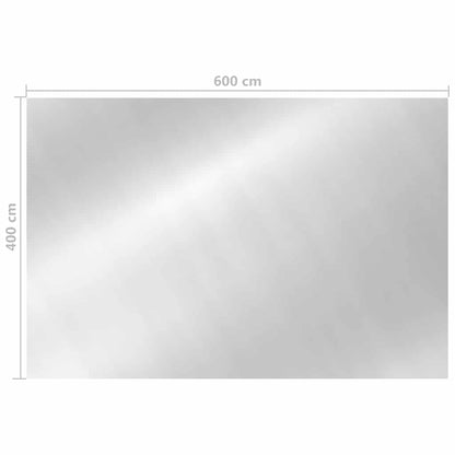 Copripiscina Rettangolare 600x400 cm in PE Argento | homemem39