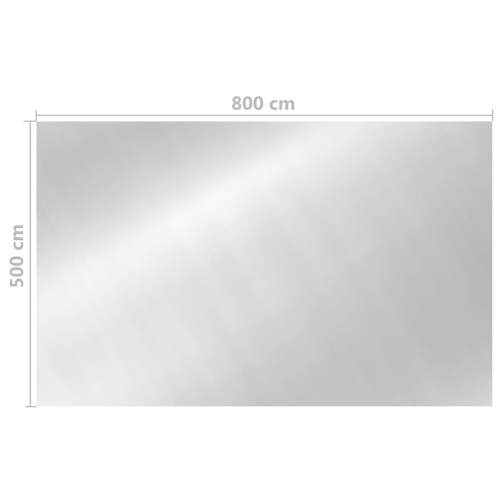 Copripiscina Rettangolare 800x500 cm in PE Argento | homemem39