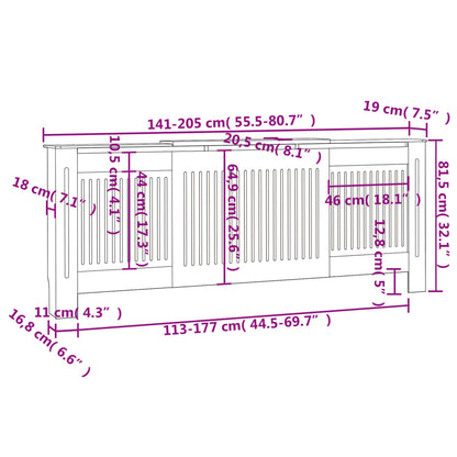 Copertura per Radiatore Nera in MDF 205 cm - homemem39