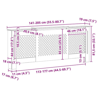 Copertura per Radiatore Bianca in MDF 205 cm | homemem39