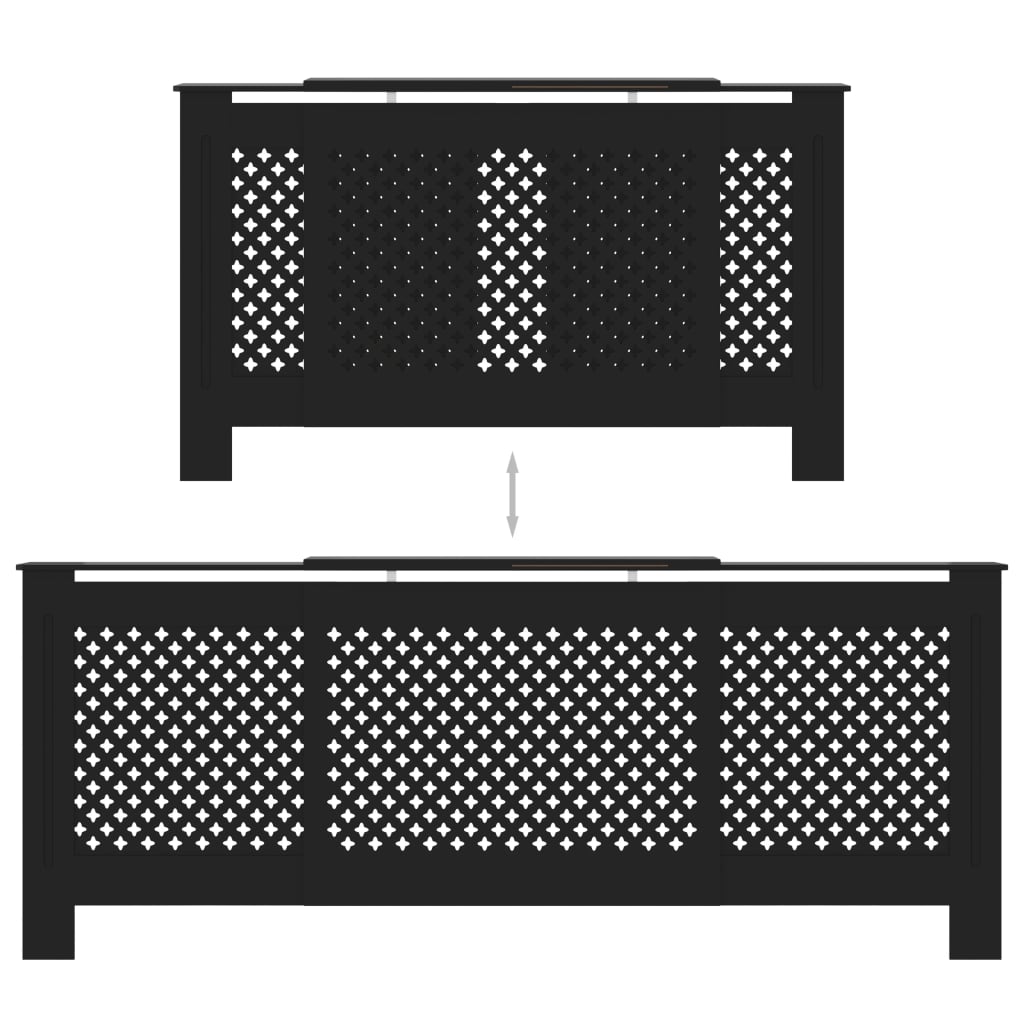 Copertura per Radiatore Nera in MDF 205 cm - homemem39